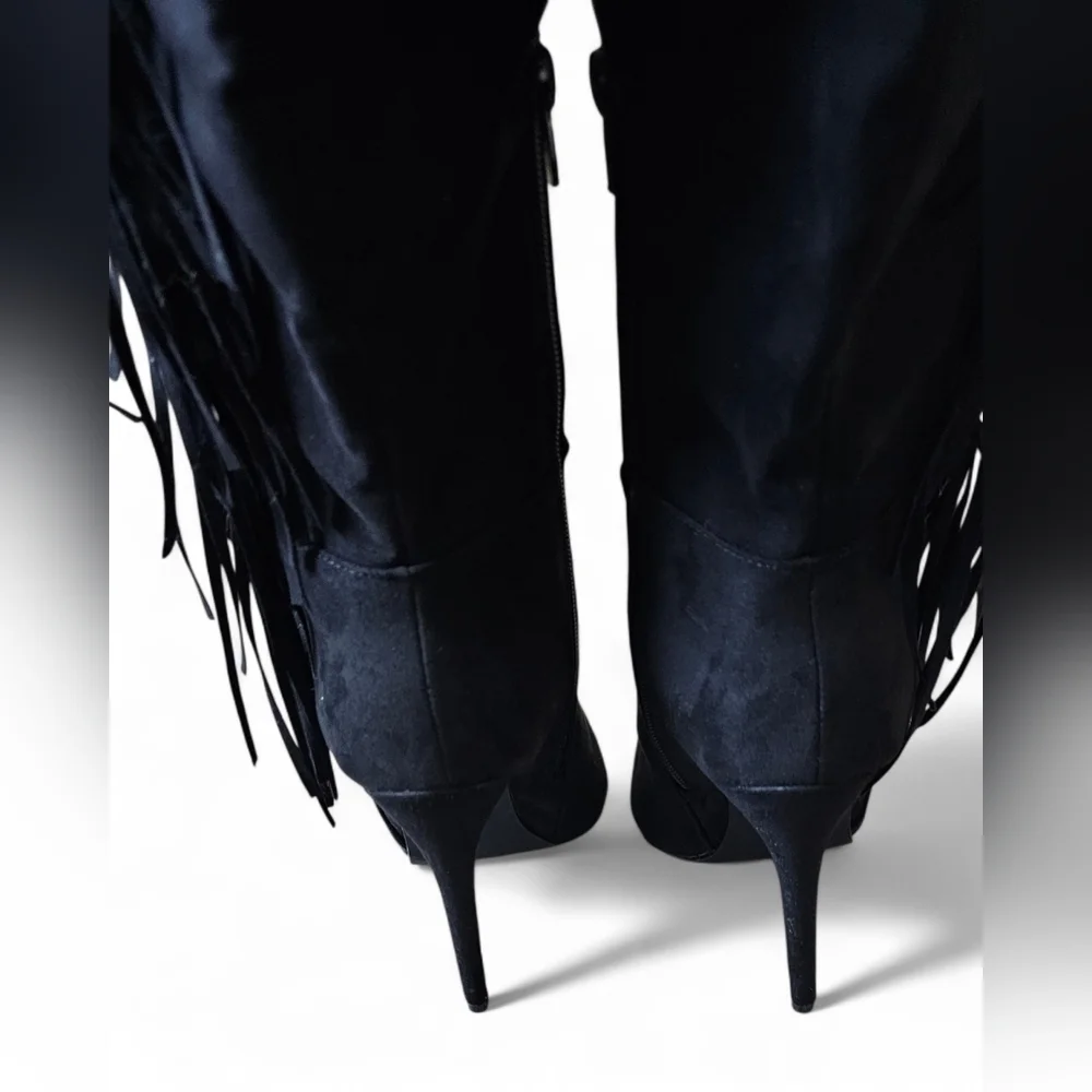 Pretty Girl Women’s Fringe Over-the-Knee Boots Size 7
